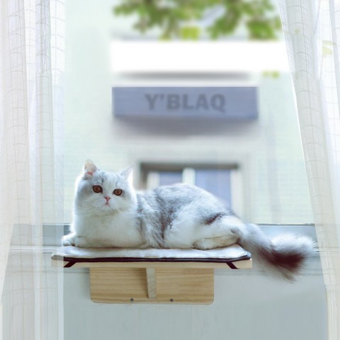 와이블랙 고양이 원목 창문 해먹, 혼합색상
