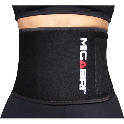 MIGABRI 허리 트림머 XT20 - 조절 가능한 와이드 그립 허리 트레이너 슬림밍 & 스웨트 벨트 - 체중