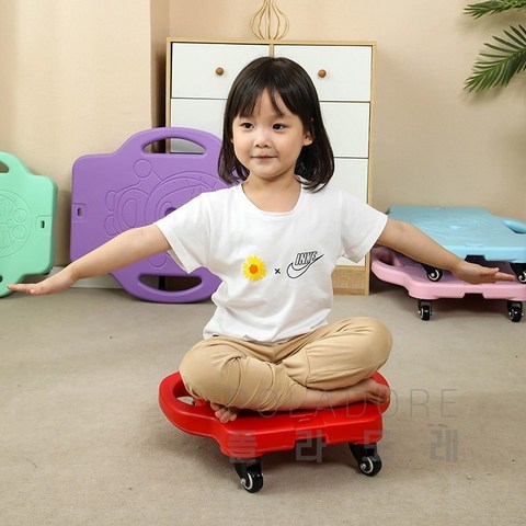 폴라도레 어린이 유아 실내 바퀴 썰매 놀이 스쿠터 보드 밸런스 J, 08-레드[중](Y-1600-08)