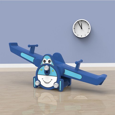 2인용 기린시소 실내시소 어린이시소 장난감, 항공기 시소 블루 (액티브 모델)