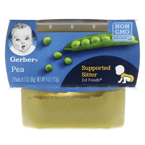 거버 액상 어린이 식품 56g, 2개입, 완두콩(Pea)
