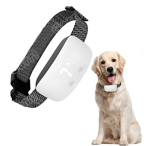 HK TONGHUI 짖음 방지기 강아지 전기목걸이 짖음방지기 강아지훈련용 충전식 터치스크린 방수, 하얀