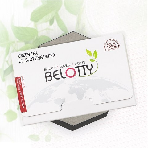 벨로티 천연마 녹차 기름종이 100매입 / 휴대용 Green tea oil blotting paper 100Sheet, 이벤트 1+1개