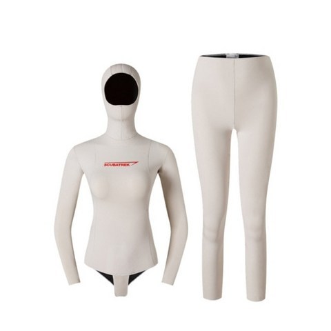 야마모토 잠수복상의와 바지 2mm 남성 여성 프리 다이빙 스쿠버 다이빙, 흰색 2mm, S