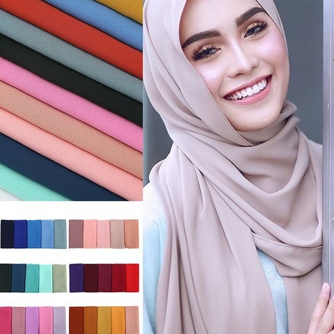 직구 49가지 색상 여성 버블 쉬폰 스카프 hijab 히잡