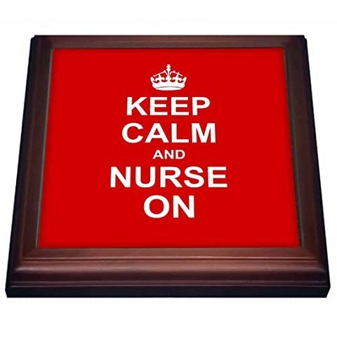 NMT trv_157745_1 평온을 유지하고 간호사가 간호 간호사의 날 선물을 휴대하십시오. 재미있는 작업 유머 현대적인 세련된 - P083200EKLGLB24, 기본