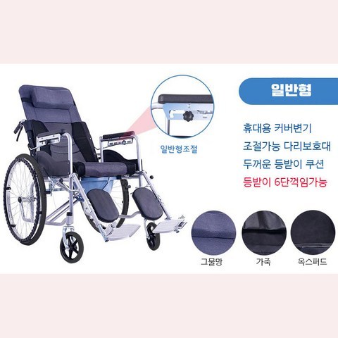 SYIV 침대형휠체어 노인이동식환자보행차 다기능 수동휠체어 접이식 휴대용 머리 받침대 목 지지대, A타입침대형, 그물망