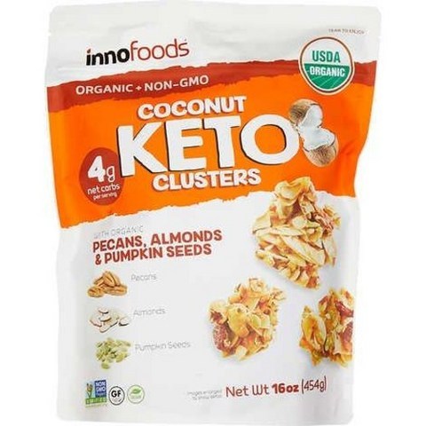맛있는 유기농 코코넛 키토 다이어트 시리얼 견과류 과자 Organic Coconut Keto Clusters