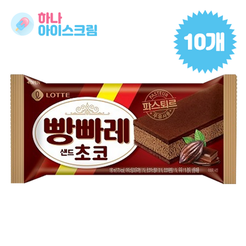 롯데푸드 빵빠레샌드 초코 10개 아이스크림, 180ml