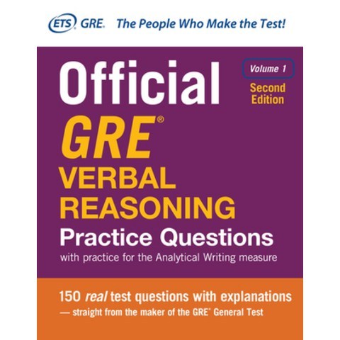 (영문도서) Official GRE Verbal Reasoning Practice Questions Second Edition Volume 1 Paperback, McGraw-Hill Education, English, 9781259863486