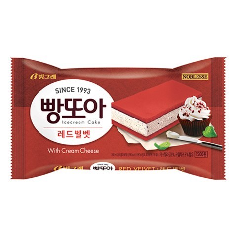 빙그레 빵또아 레드벨벳 24개 (1박스) 부드러운 아이스크림, 1박스, 180ml