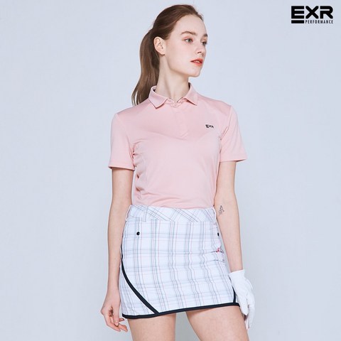 [EXR] 여성 베이직 에디션 카라 티셔츠 핑크