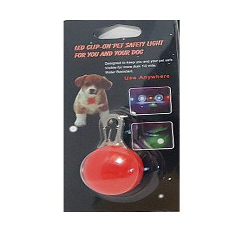울강지 강아지고양이 야간산책용 LED 방울팬던트, 1개, 레드
