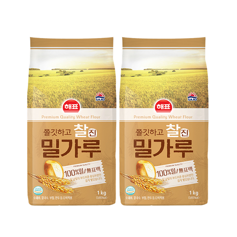 해표 찰진 밀가루 1kg X 2개