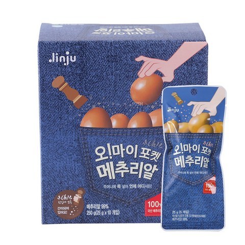 오마이포켓 메추리알 25g 10입 X 5 진주 포켓간식