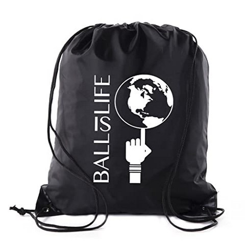 NMT Mato Hash Basketball Drawstring Bags with 3 6 [6 Bags- Ball is Life-Black] - P094107FF9MGGB1, 6 Bags- Ball is Life-Black