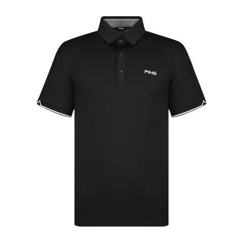 PING 골프웨어 남성 소매 라인 포인트 반팔 티셔츠 112A2TO902