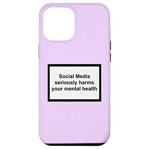 iPhone 12 Pro Max 소셜 미디어가 정신 건강을 심각하게 해치는 보라색 케이스, 단일옵션