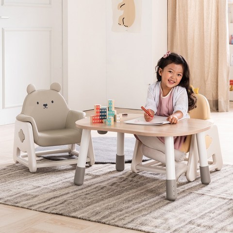 리바트 뚜뚜 높이조절 아이 책상 의자세트 (병아리 베어), 병아리