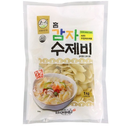 [송학식품] 감자수제비 1kg _ 수제비_얇은 수제비, 1개