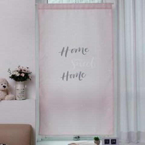 리앤룸 패브릭 포스터 겸용 스윗홈 가리개 커튼, 핑크