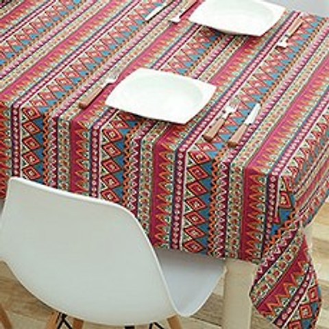 저스틴앤클로이 테이블웨어 보헤미안 디자인 식탁보, 레드, 65 x 65 cm