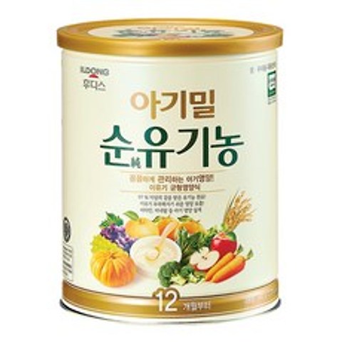 일동후디스 아기밀 순유기농 분말이유식, 1캔