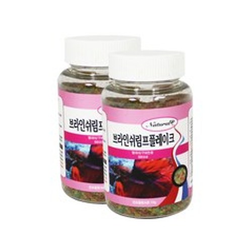 내츄럴한 브라인쉬림프 플레이크 열대어 사료 소, 100ml, 2개