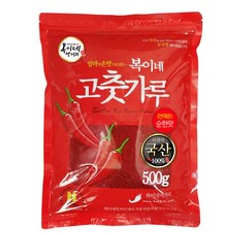 복이네먹거리 국산 안매운 고추가루 김치용 순한맛, 500g, 1개