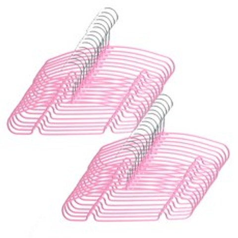 화이트래빗 PVC 메탈 논슬립 아동용 옷걸이, 핑크, 30개입
