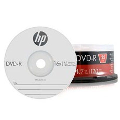 HP 16X 4.7GB DVD-R 25p + 케익 케이스
