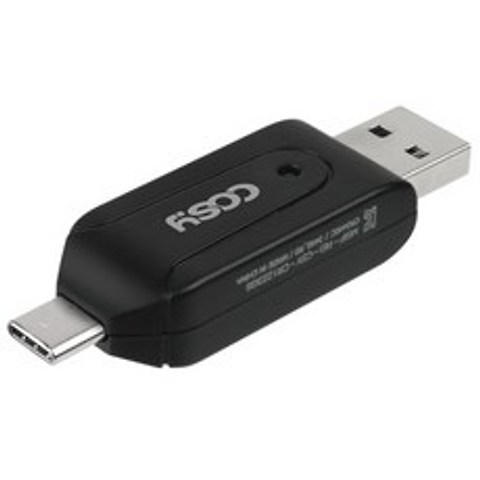 코시 타입C 모던 USB3.0 OTG 카드리더기, CR3440C, 블랙
