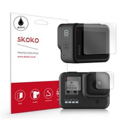 스코코 고프로 히어로8 보호 필름 액정 + 카메라 렌즈 + 디스플레이 세트, 1세트