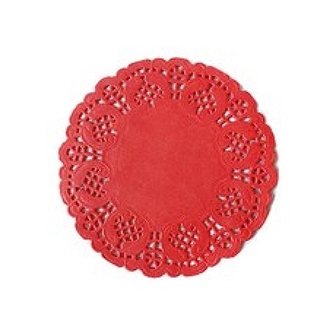 도나앤데코 릴라 레이스 도일리 페이퍼 원형 10cm, 빨강, 300개