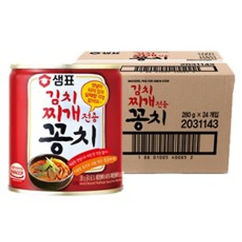 샘표 김치찌개 전용 꽁치 통조림, 24개, 280g