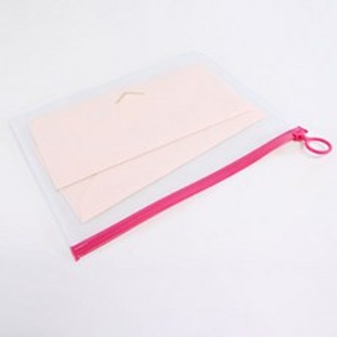 PVC 슬라이드 지퍼백 핑크 20호, 10개입, 1개