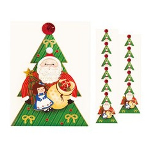 프롬앤투 크리스마스카드 + 봉투 세트 S1027q1, 혼합색상, 12세트