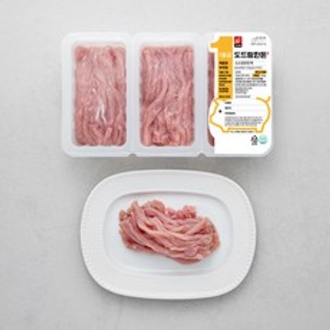 도드람한돈 돼지 등심 스마트팩 1등급 잡채용 (냉장), 200g, 3팩