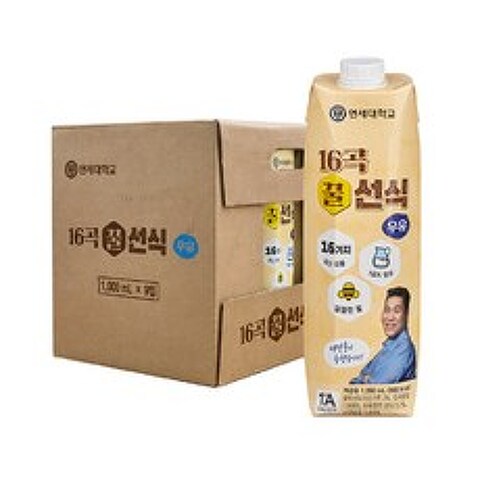 연세우유 16곡 꿀 선식 우유, 1000ml, 9개