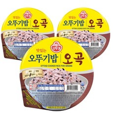 오뚜기 맛있는오뚜기밥 오곡, 210g, 3개