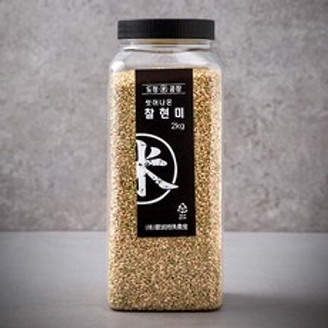도정공장 씻어나온 찰현미, 2kg, 1통