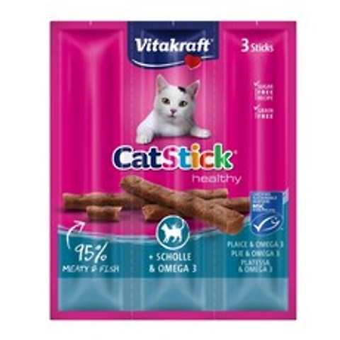 (사은품 증정) 비타크래프트 캣스틱 가자미&오메가3 3스틱(1묶음) x 3개 고양이간식 기호성간식