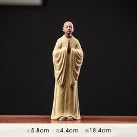 116594 부처님 오신날 관세음보살 LED 향 도자기 불상 부처상 불교 장식품 테이블 장식 세라믹, 작은 스님