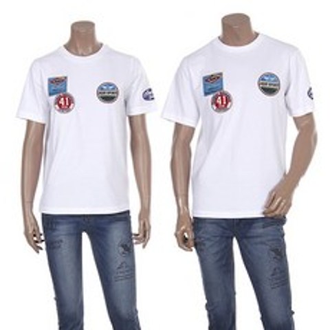 뉴코아 창원점 지프 <<지프>>깔끔한 와펜장식 기본 반팔티셔츠(남녀공용)JK2TSU209[뉴코아 창원] 반팔 티셔츠