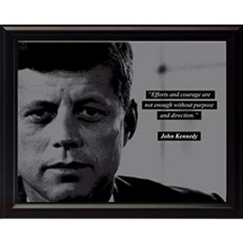 John F. Kennedy 8x10 액자 사진 노력과 용기는 목적과 방향 추정없이 충분하지 않습니다., 본상품, 본상품