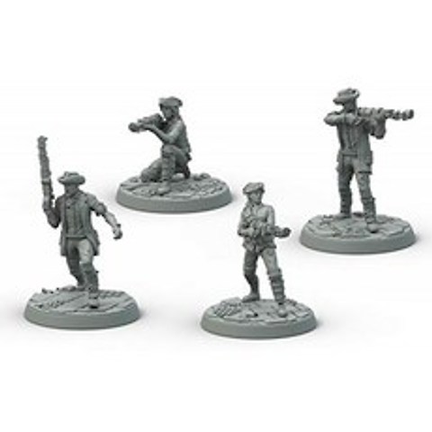Modiphius 엔터테인먼트 낙진 황무지 전쟁 생존자 Minutemen Posse Miniatures, 단일옵션