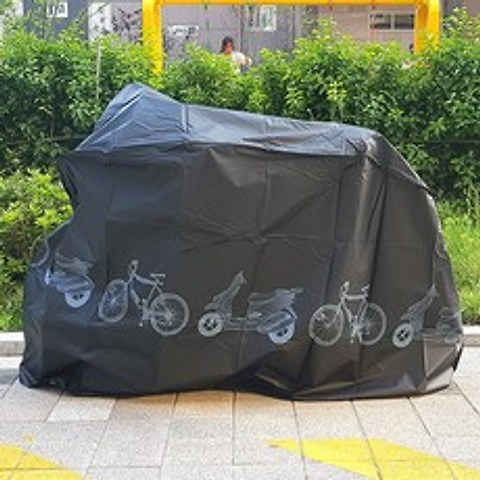 블럭마트 오토바이 자전거 방수커버, 블랙, 1개