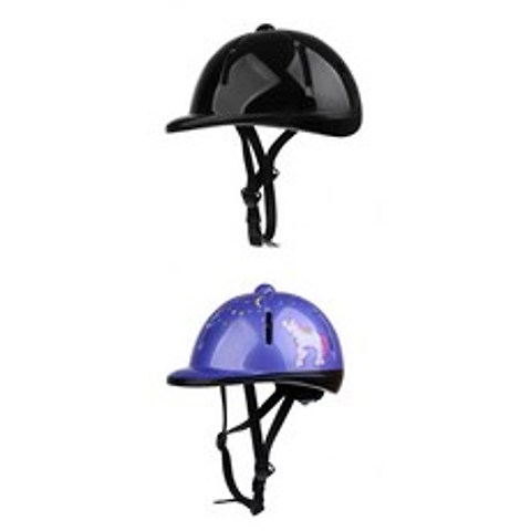 ZCD 2 개 어린이 / 어린이 / 유아 조절 승마 모자 환기 헬멧 블랙 + 퍼플, 설명, PVC EPS, 블랙 퍼플