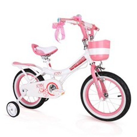 로얄베이비 Royalbaby 2020년형 제니 네발자전거 보조바퀴자전거 어린이자전거 자전거, 16인치-핑크 화이트