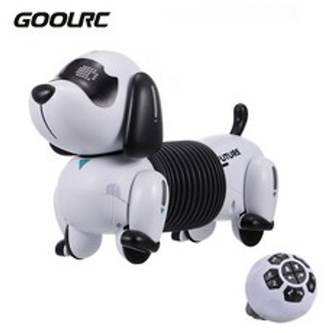 GoolRC Lenon K22 RC 스마트 말하는 로봇 강아지 똑똑한 장난감 개 자녀의 선물, 화이트 & 블랙